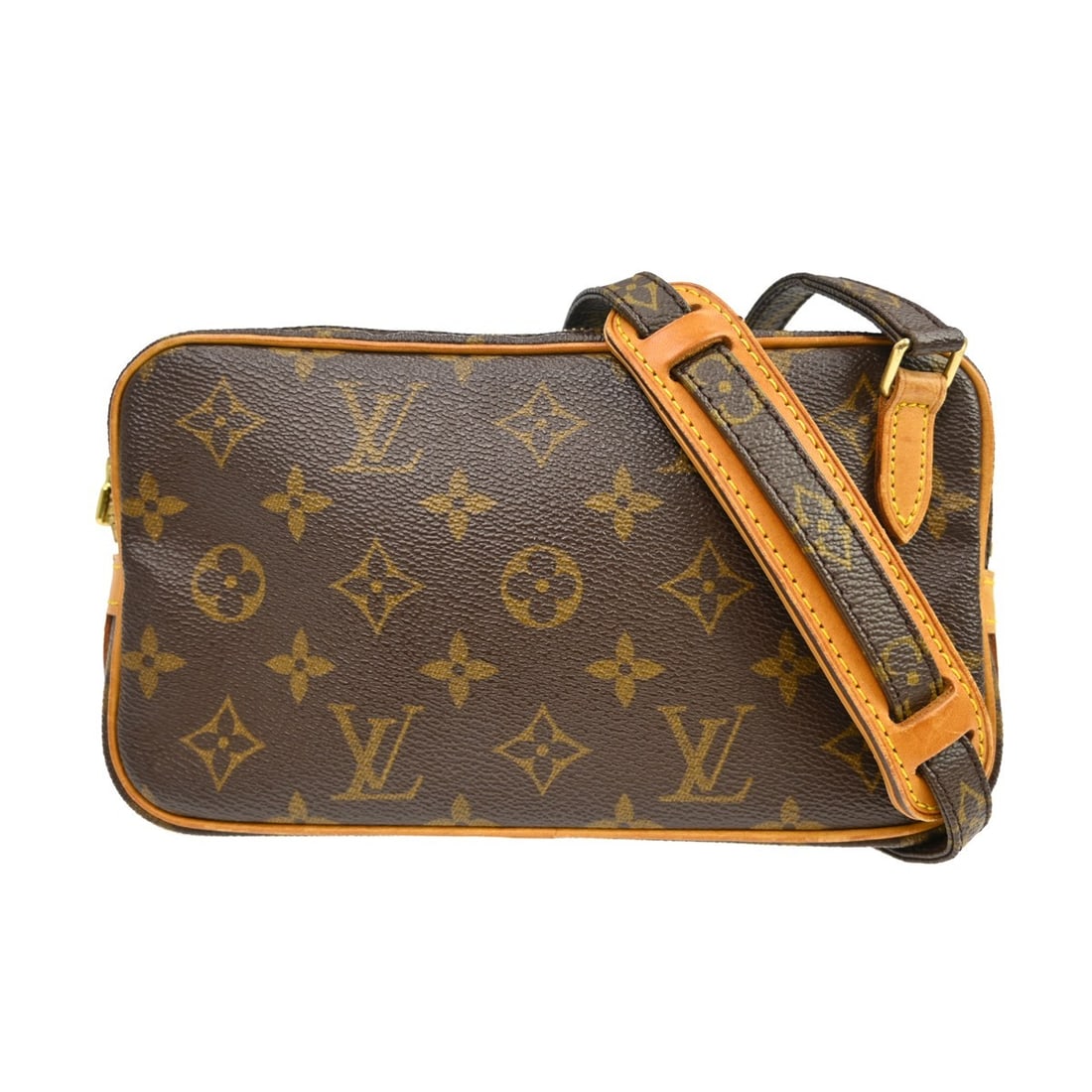 Louis Vuitton Marly Monogram Mini Crossbody Bag: Louis Vuitton Marly Monogram Mini Crossbody Bag This Louis Vuitton Marly Bandouliere shoulder bag features the signature Monogram pattern on brown leather with a matching brown canvas lining. Designed
