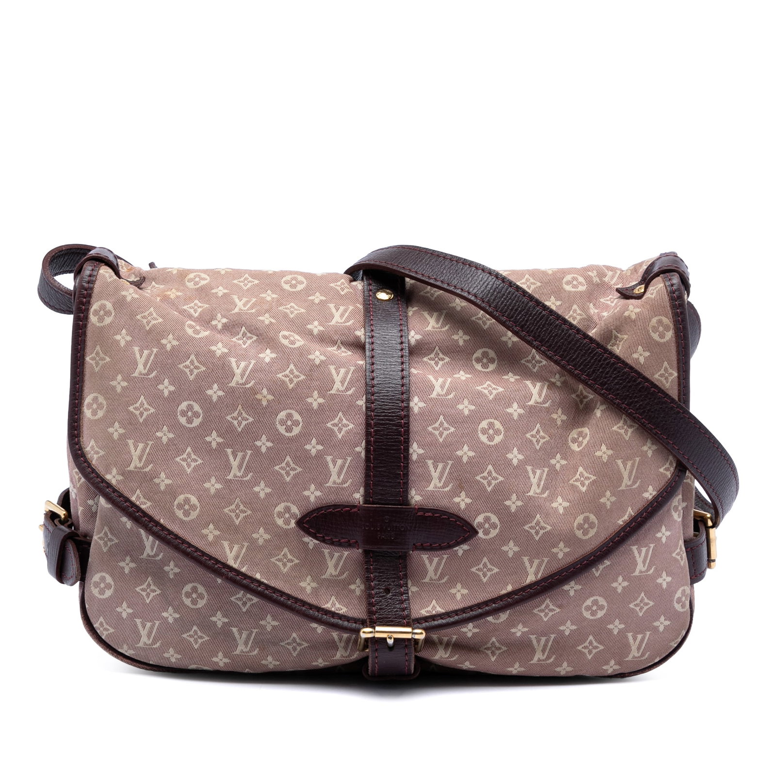 Louis Vuitton Saumur 30 Monogram Idylle Pink Canvas Shoulder Bag: Louis Vuitton Saumur 30 Monogram Idylle Pink Canvas Shoulder Bag The Louis Vuitton Monogram Idylle Saumur 30 features a fabric body with leather trim, an adjustable flat leather shoulder strap, double