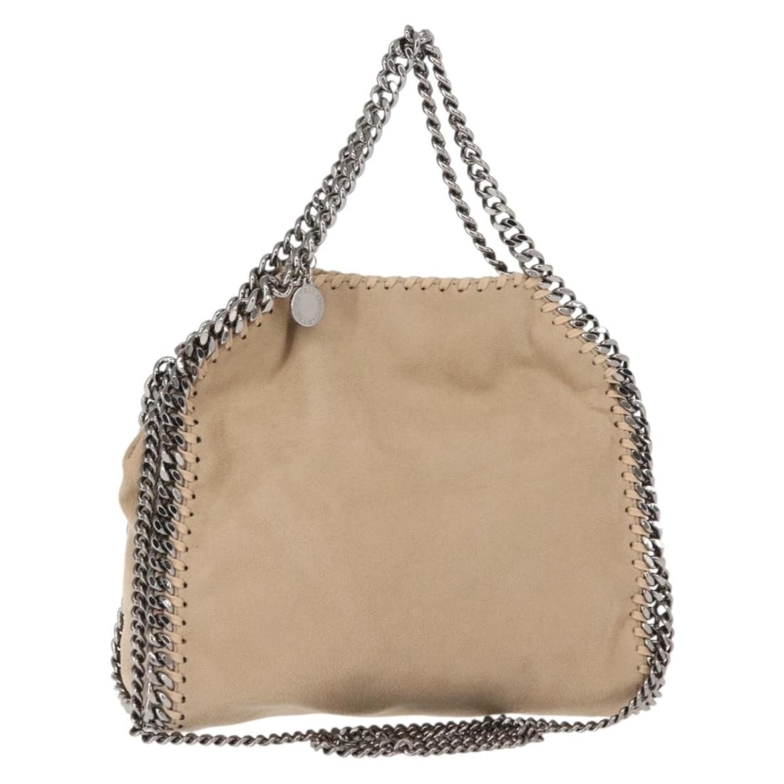 Beige Falabella Fold Over Handbag by Stella McCartney in Shaggy Deer Polyester (1 of 18)