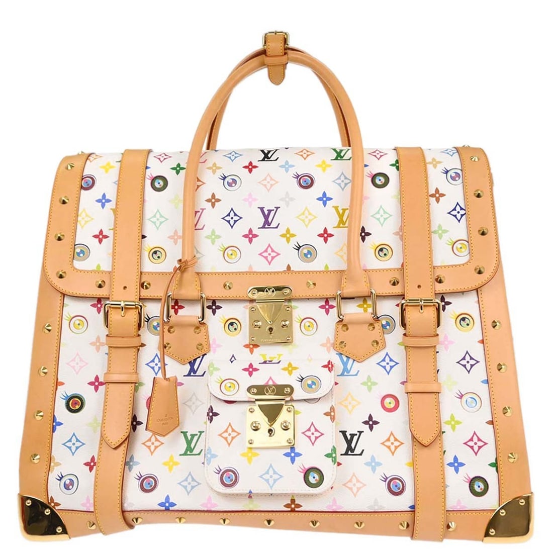 Louis Vuitton Sac Gigantic White Monogram Multi-Color Canvas Handbag: Louis Vuitton Sac Gigantic White Monogram Multi-Color Canvas Handbag This Louis Vuitton Sac Gigantic handbag features the Monogram Multi-Color canvas leather exterior in white, complemented by double 