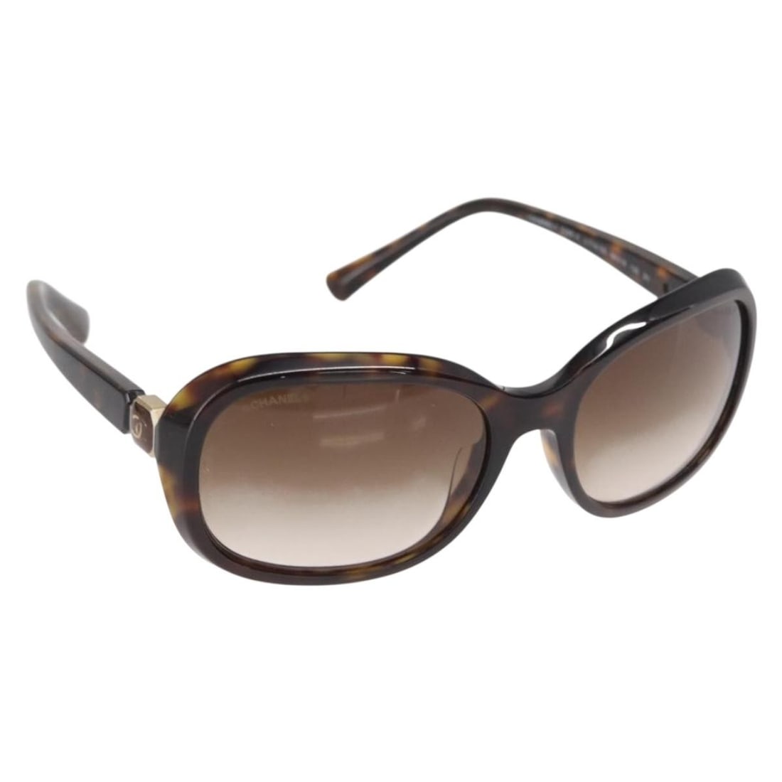 Chanel Brown Plastic Sunglasses with CC Logo for Women (1 of 13)