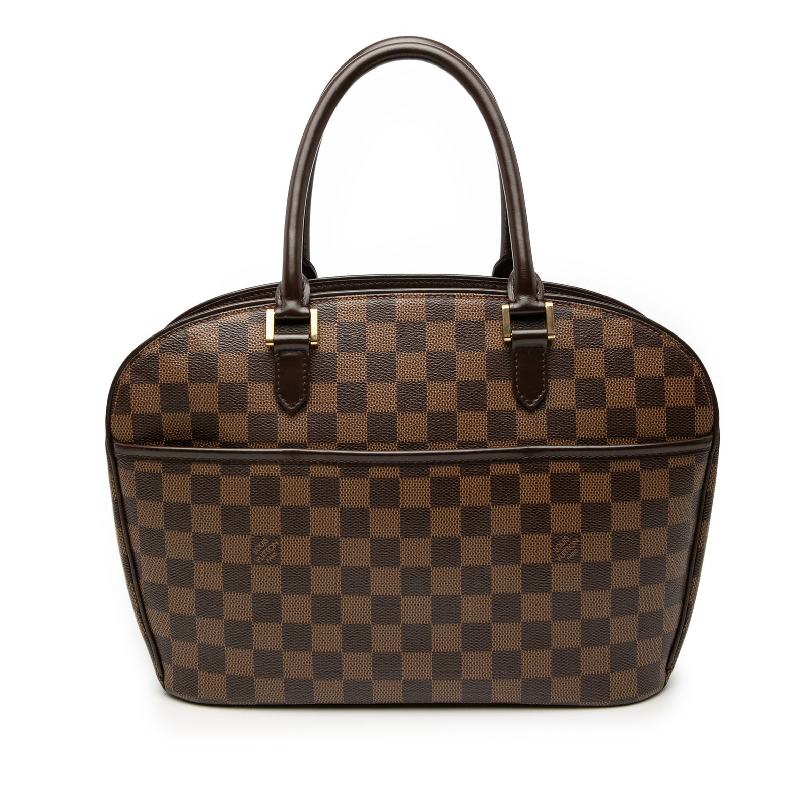 Louis Vuitton Sarria Horizontal Handbag in Damier Ebene Canvas with Leather Trim: Louis Vuitton Sarria Horizontal Handbag in Damier Ebene Canvas with Leather Trim The Louis Vuitton Damier Ebene Sarria Horizontal features a distinctive damier ebene canvas body with leather trim and 