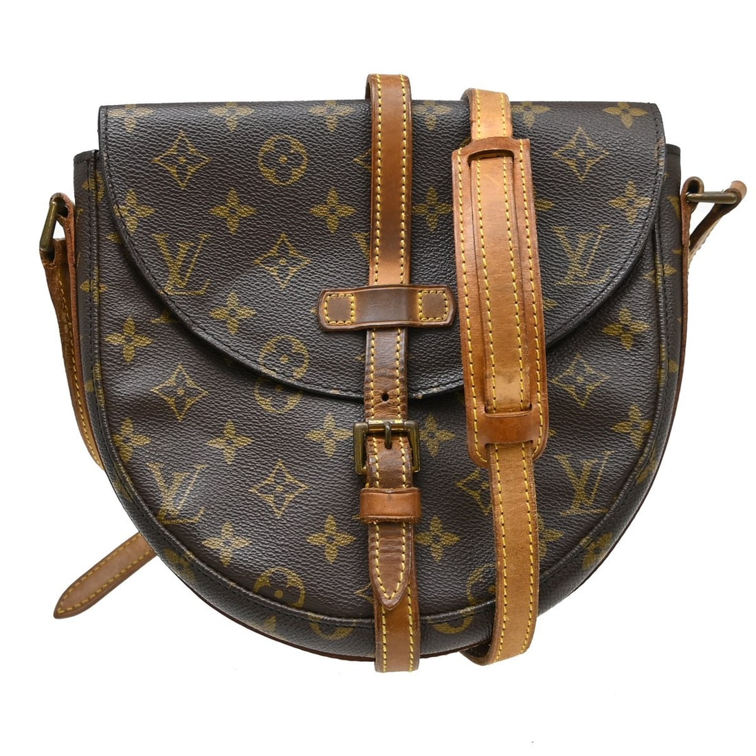 Louis Vuitton Chantilly MM Monogram Crossbody Bag: Louis Vuitton Chantilly MM Monogram Crossbody Bag This Louis Vuitton Chantilly MM shoulder bag features the iconic monogram canvas leather with brown leather crossbody strap and trim. Designed in a me
