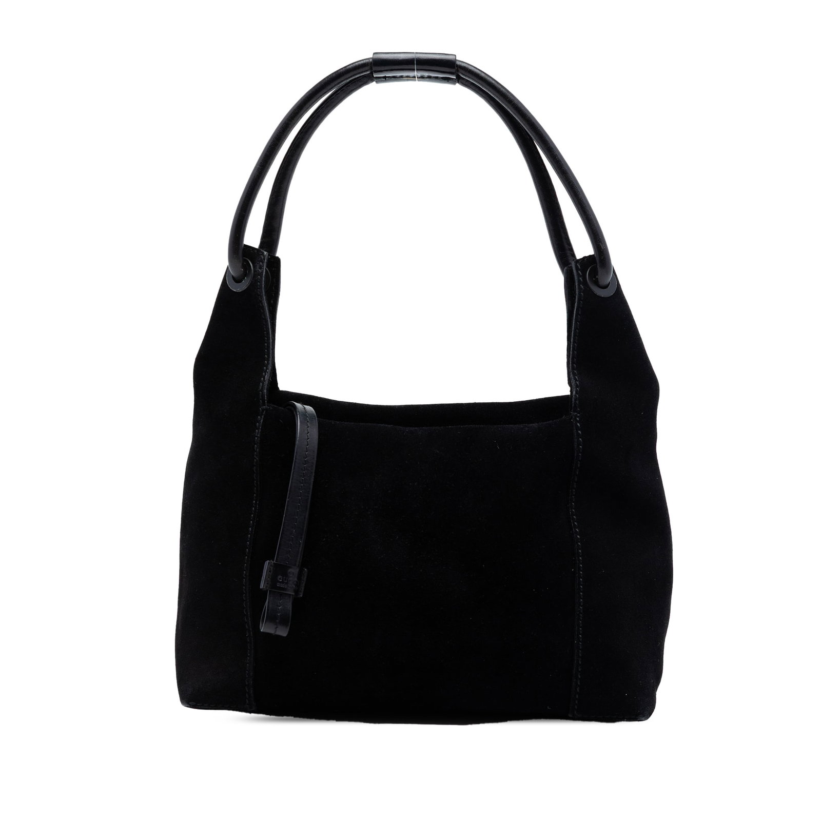 Gucci black suede leather shoulder bag Italy: Gucci black suede leather shoulder bag Italy This Gucci shoulder bag is crafted from black suede leather and features rolled leather handles, a top zip closure, and an interior zip pocket. Made in Ita