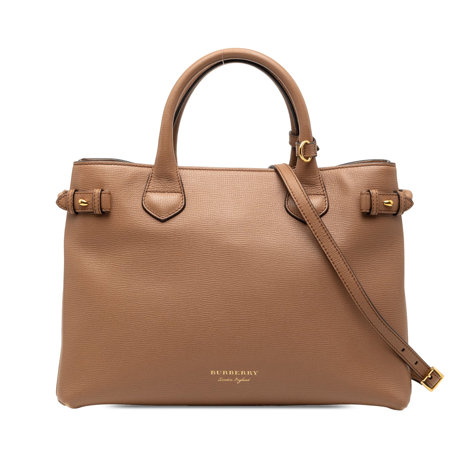 Burberry Banner satchel in leather and House Check: Burberry Banner satchel in leather and House Check This Burberry Medium Leather and House Check Banner Satchel showcases a classic design with a leather body and canvas trim. It features rolled leathe
