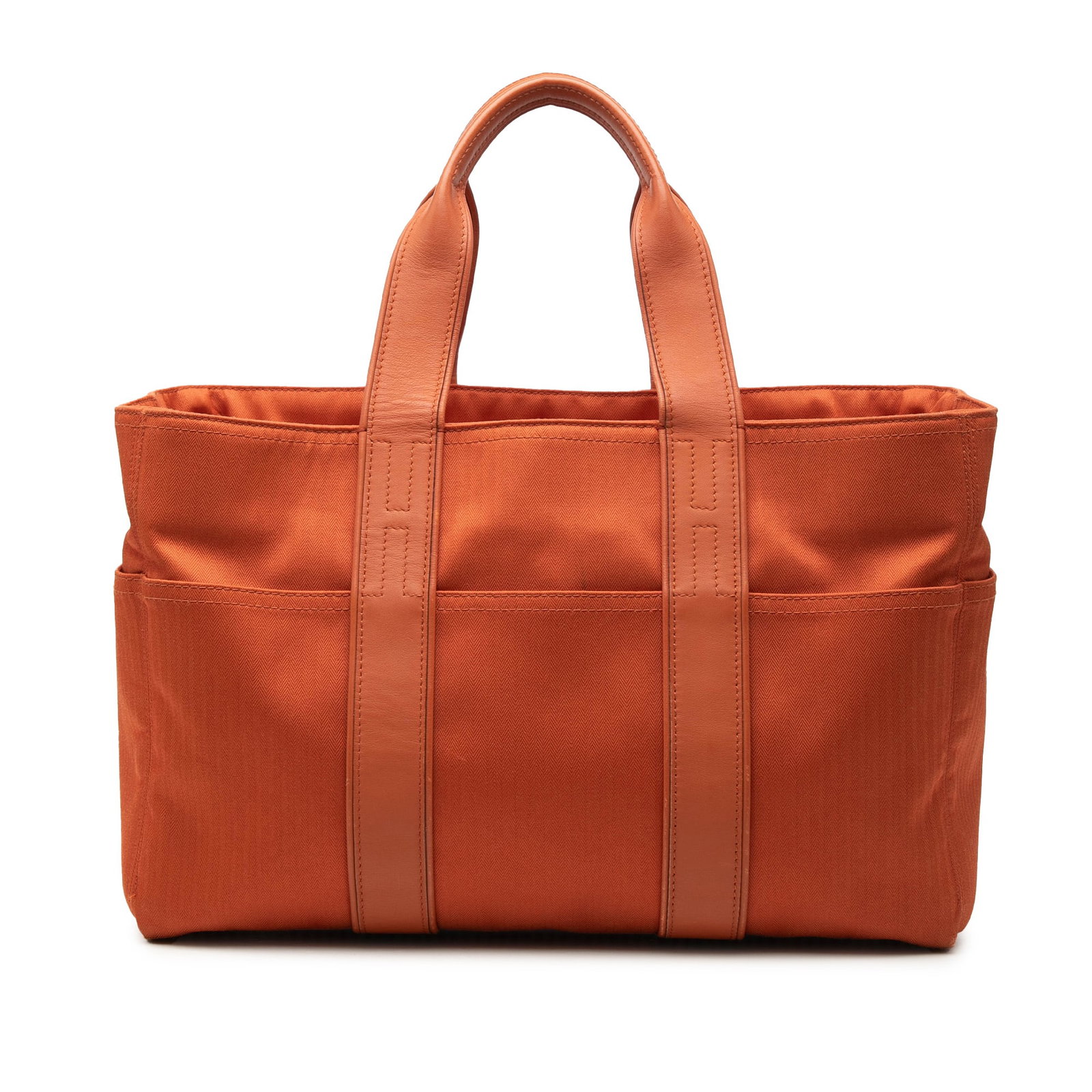 Hermes orange canvas Acapulco MM tote with leather handles (1 of 7)