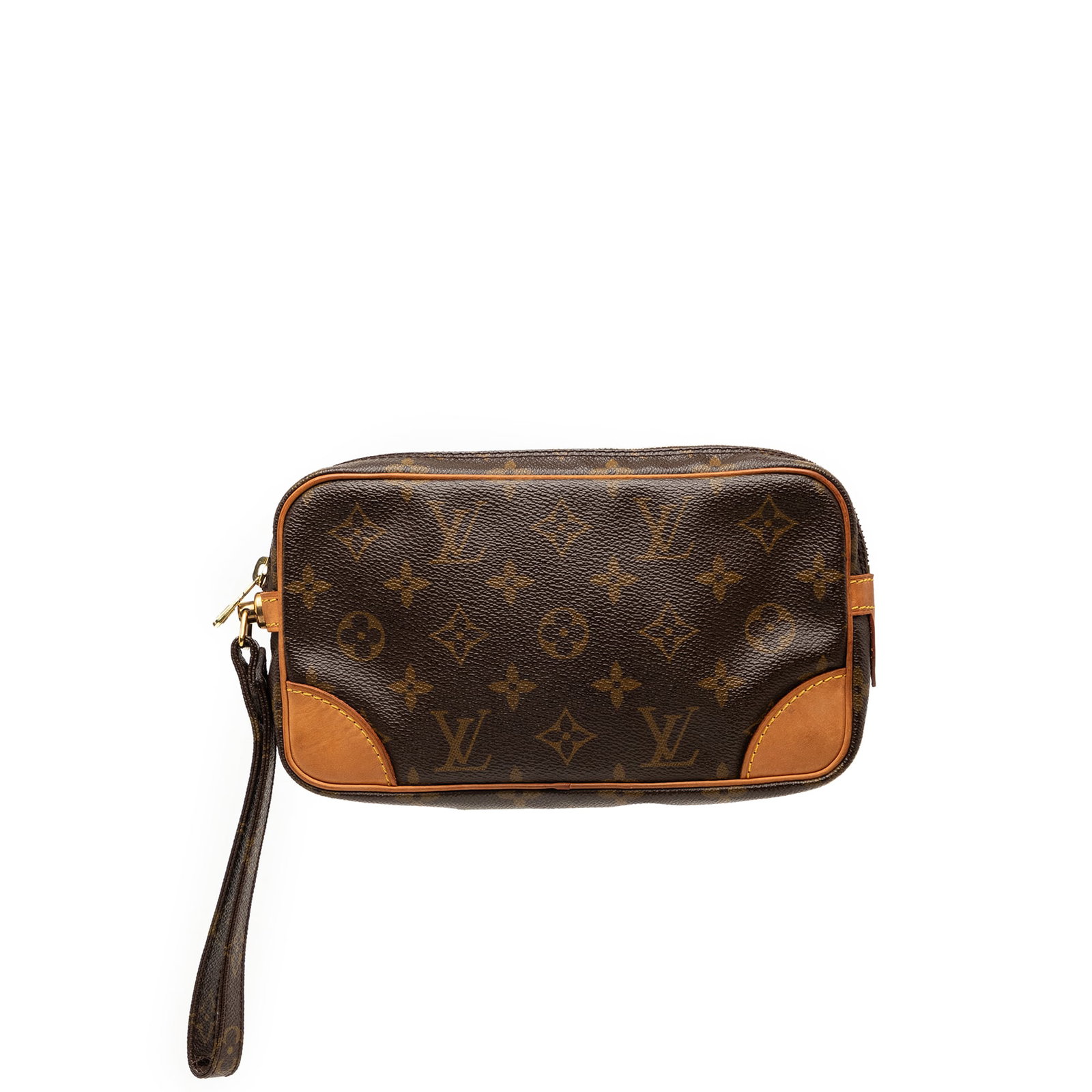 Louis Vuitton Marly Dragonne PM monogram canvas wristlet bag: Louis Vuitton Marly Dragonne PM monogram canvas wristlet bag The Louis Vuitton Monogram Marly Dragonne PM is a compact wristlet crafted from the brand's signature monogram canvas, accented with vachet