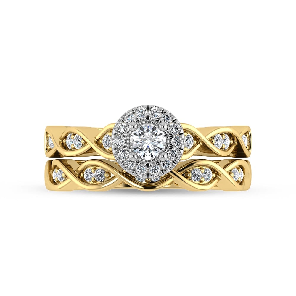 Diamond 1/2 Ct.Tw. Bridal Ring in 14K White Gold: Diamond 1/2 Ct.Tw. Bridal Ring in 14K White Gold 14k Yellow Gold Stone Color: G-h Stone Clarity: Si2 Each ring is presented in standard size 6.5. Complimentary resizing is available between sizes 510 