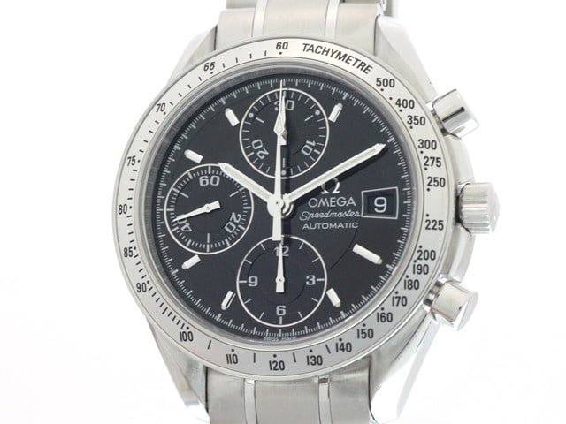Omega Speedmaster Date 3513.50 Stainless Steel Wristwatch: Omega Speedmaster Date 3513.50 Stainless Steel Wristwatch This OMEGA Speedmaster Date 3513.50 men's wristwatch features a stainless steel case and bracelet in a silver finish. The case measures approx
