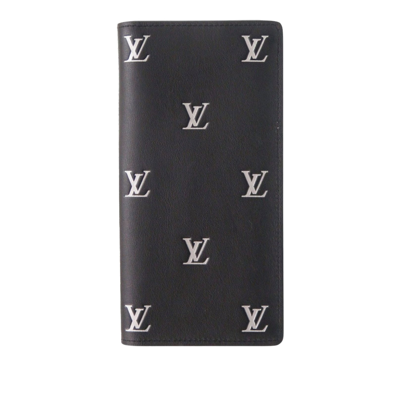 Louis Vuitton Brazza Black Monogram Leather Long Wallet: Louis Vuitton Brazza Black Monogram Leather Long Wallet This Louis Vuitton Blason Calfskin Monogram Brazza Bifold Long Wallet features a leather exterior with interior zip and slip pockets. The wallet