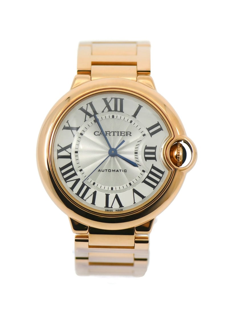 Ballon Bleu de Cartier 36mm Rose Gold Automatic Ladies Watch WGBB0008: Ballon Bleu de Cartier 36mm Rose Gold Automatic Ladies Watch WGBB0008 The Cartier Ballon Bleu 18K Rose Gold Watch WGBB0008 features a polished 36mm rose gold case paired with a matching rose gold band