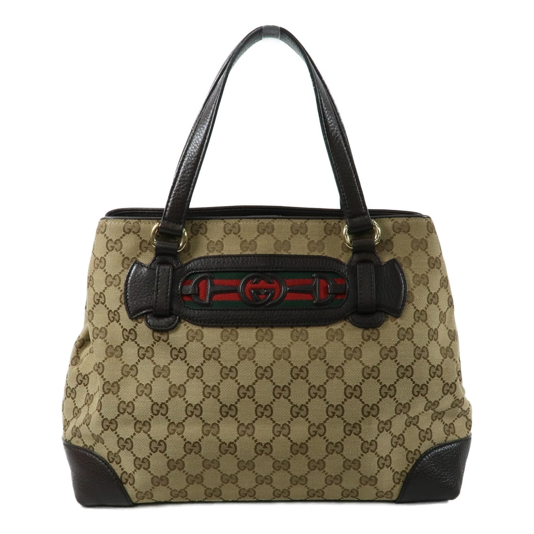 Gucci GG Canvas Brown Shoulder Tote 296850: Gucci GG Canvas Brown Shoulder Tote 296850 This Gucci shoulder bag features the iconic GG canvas in a classic brown color, complemented by gold-tone hardware. Designed for women, it offers ample space