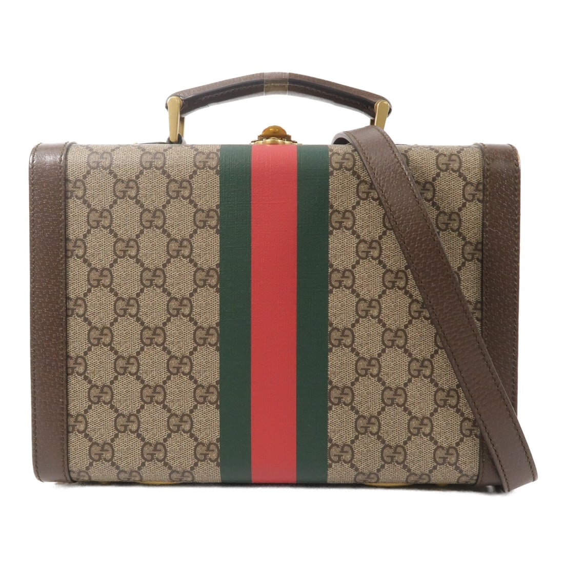 Gucci GG Supreme Savoy Medium Brown Coated Canvas 2 Way Shoulder Bag: Gucci GG Supreme Savoy Medium Brown Coated Canvas 2 Way Shoulder Bag This GUCCI GHW GG Supreme Savoy Medium 2 Way Shoulder Bag features a brown PVC coated canvas exterior with gold-tone hardware. Desi