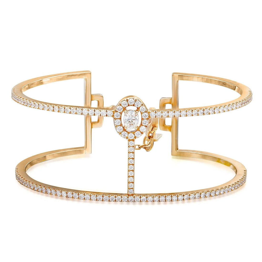 Messika Manch Glam'Azone 1.53ct Diamond Bangle 18K Rose Gold Bracelet: Messika Manch Glam'Azone 1.53ct Diamond Bangle 18K Rose Gold Bracelet Experience elegance with this stunning Messika Manch Glam'Azone diamond bracelet, designed for those who appreciate fine jewelry. 