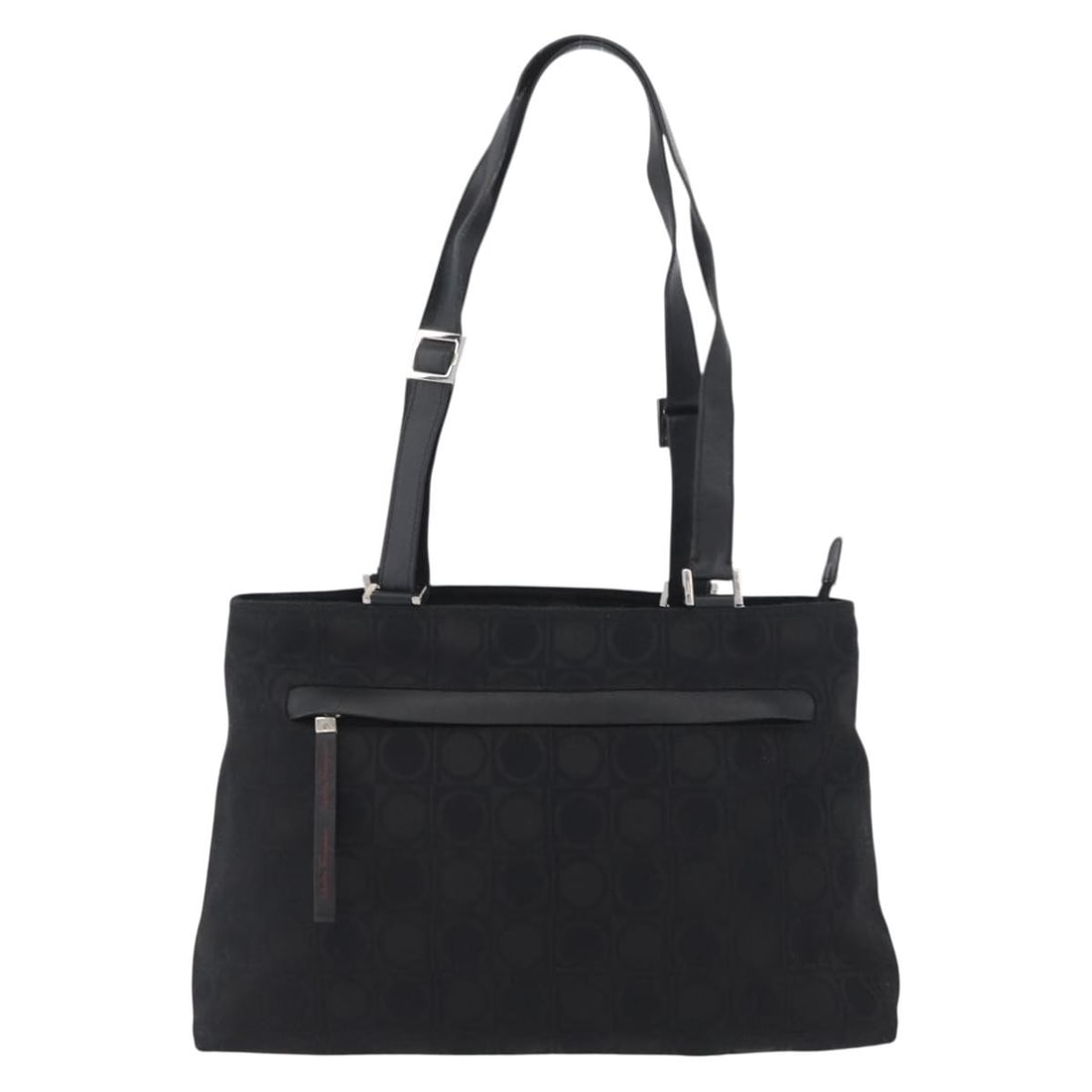 Gancini Canvas Tote Bag by Salvatore Ferragamo Black Italy: Gancini Canvas Tote Bag by Salvatore Ferragamo Black Italy This Salvatore Ferragamo Gancini Tote features a classic Gancini canvas design in black, crafted for women. The tote is made in Italy and off