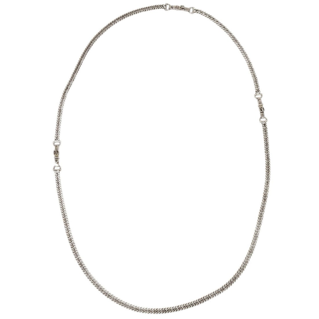 HERMES Sterling Silver Chain Necklace Ag925 Elegant Design: HERMES Sterling Silver Chain Necklace Ag925 Elegant Design This exquisite necklace from HERMES features a stunning chain design crafted from high-quality sterling silver (Ag925). Its elegant silver co