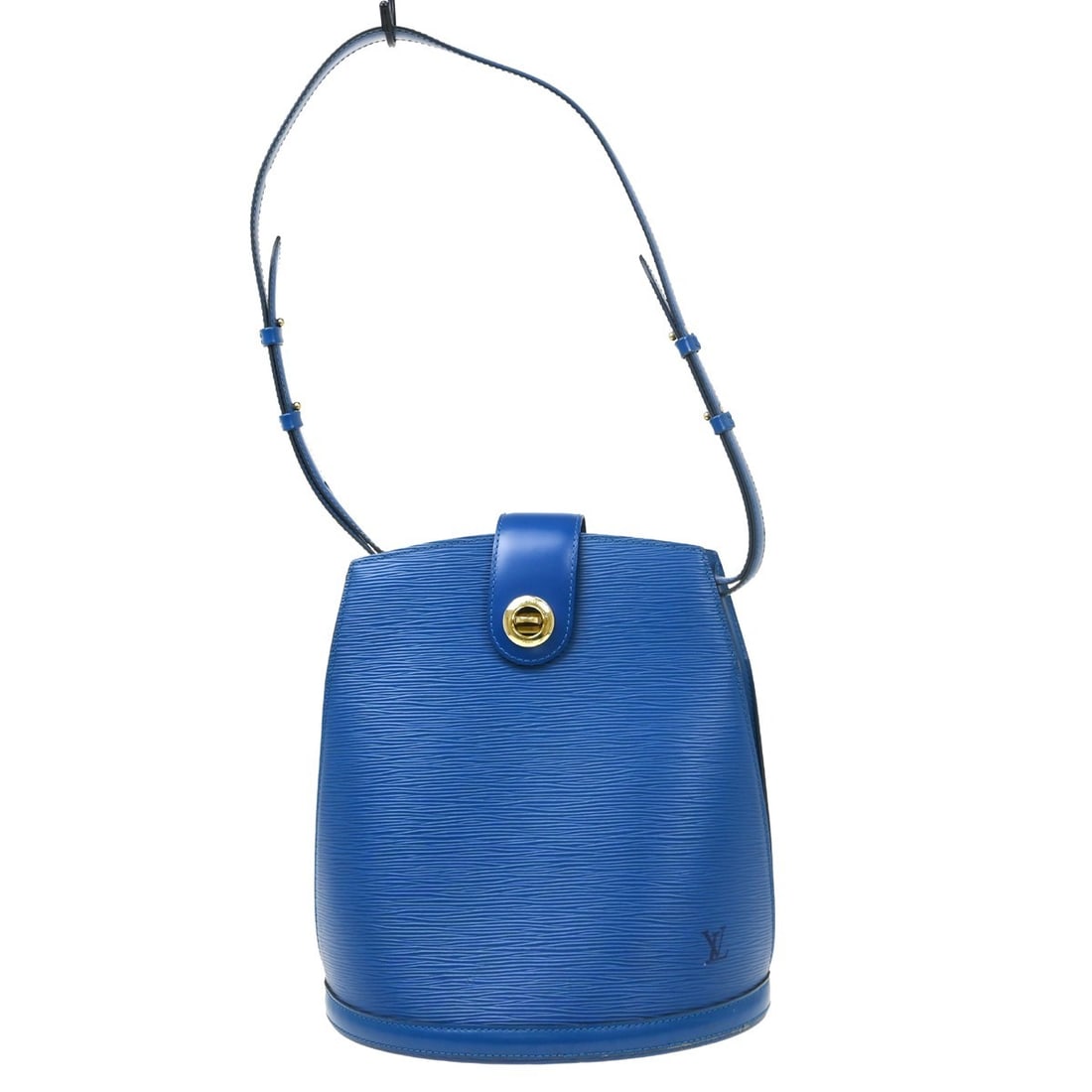 Louis Vuitton Cluny Blue Epi Leather Shoulder Bag: Louis Vuitton Cluny Blue Epi Leather Shoulder Bag This vintage Louis Vuitton Cluny shoulder bag features the iconic blue Epi leather exterior with a distinctive logo accent. The bag is designed with a