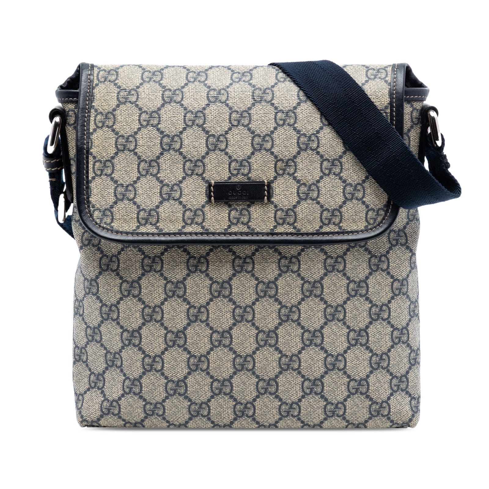 Gucci GG Supreme beige coated canvas crossbody bag: Gucci GG Supreme beige coated canvas crossbody bag This Gucci GG Supreme Crossbody bag is crafted from coated canvas with leather trim and features an adjustable flat canvas strap for comfortable wear