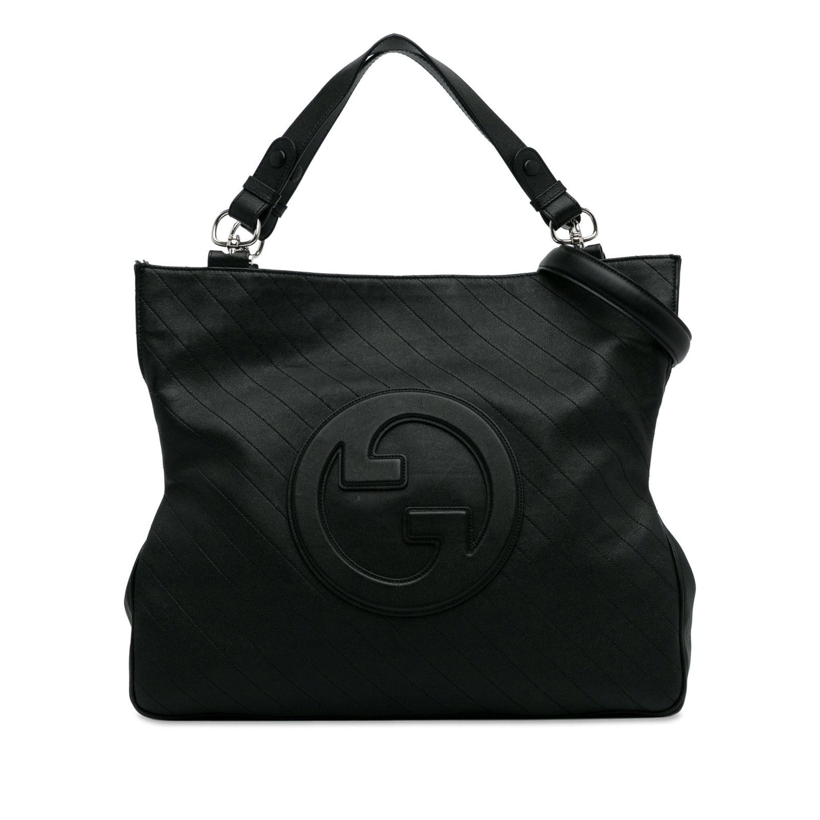 Gucci Medium Blondie Satchel Black Quilted Leather Bag: Gucci Medium Blondie Satchel Black Quilted Leather Bag The Gucci Medium Blondie Satchel is a stylish and functional bag crafted from quilted leather. It features flat top leather handles for comfortab