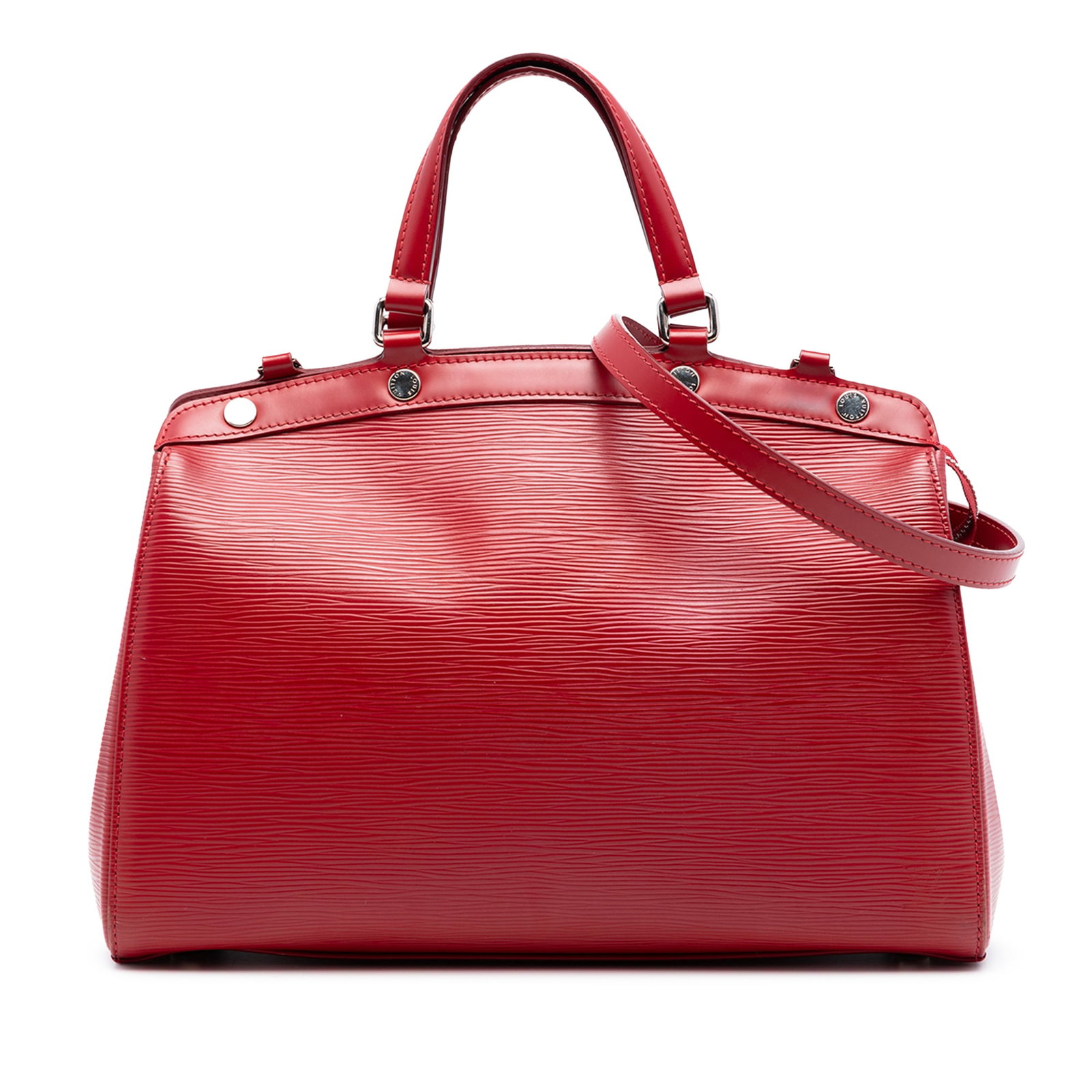 Louis Vuitton Epi Brea MM Red Leather Tote: Louis Vuitton Epi Brea MM Red Leather Tote This Louis Vuitton Epi Brea MM bag is crafted from epi leather in red and features flat leather handles, a detachable flat leather shoulder strap, a top zip 