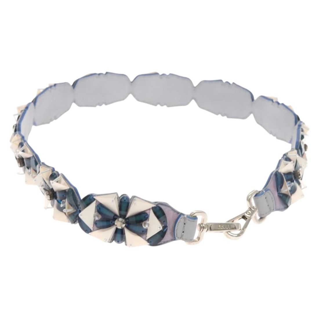 Fendi blue leather shoulder strap: Fendi blue leather shoulder strap This FENDI Strap You shoulder strap is crafted from blue leather and designed for women. It features a width of approximately 4 cm (1.6 inches) and is made in Italy. 