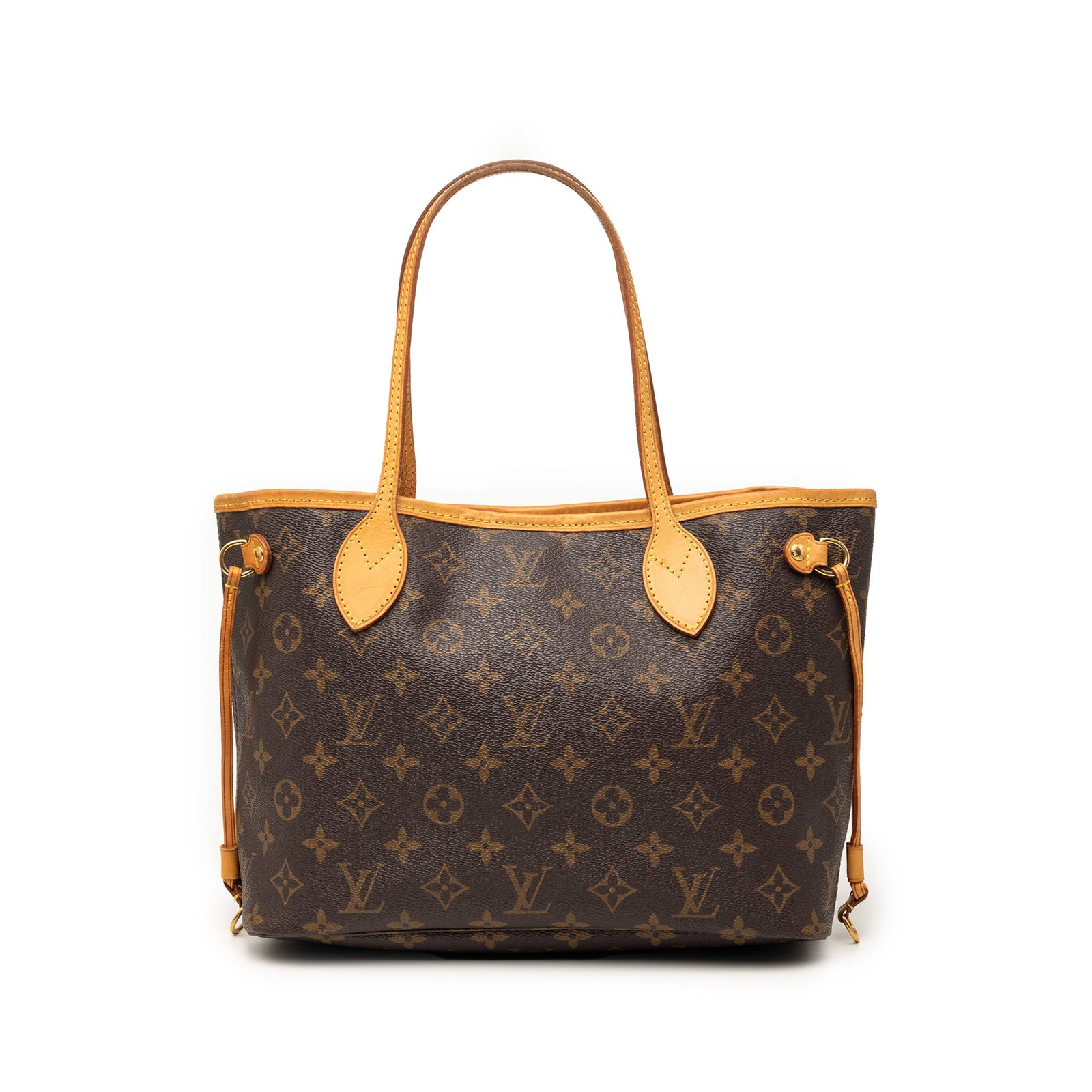 Louis Vuitton Neverfull PM Monogram Canvas Tote: Louis Vuitton Neverfull PM Monogram Canvas Tote This Louis Vuitton Monogram Neverfull PM features the iconic monogram canvas body complemented by vachetta leather trim and flat vachetta leather handle