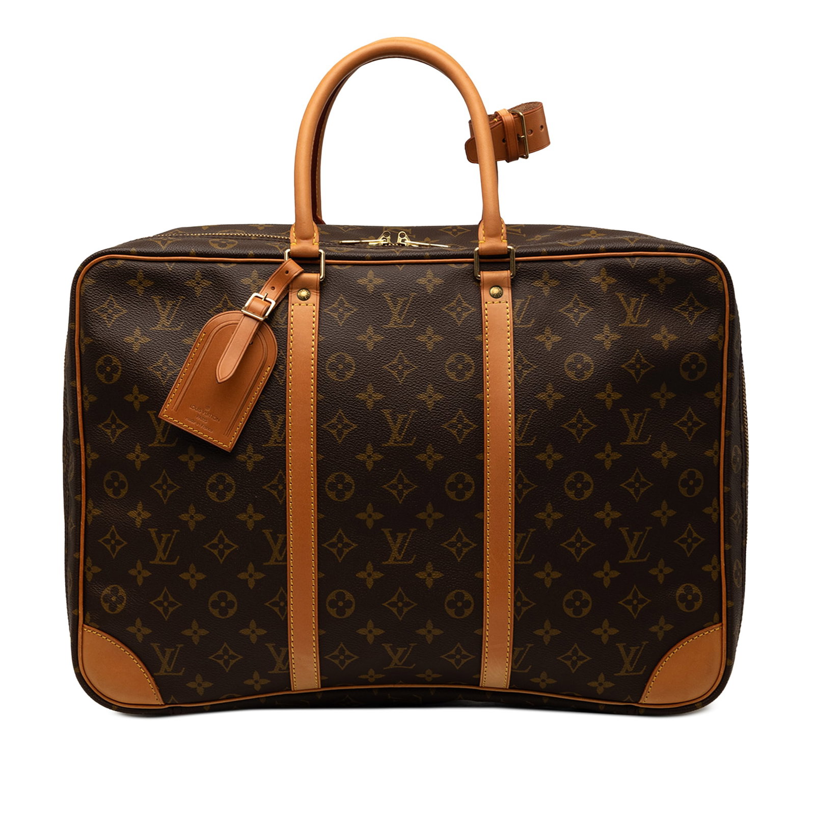 Louis Vuitton Sirius 45 Monogram Canvas Travel Bag: Louis Vuitton Sirius 45 Monogram Canvas Travel Bag The Louis Vuitton Monogram Sirius 45 is a travel bag featuring the iconic monogram canvas with leather trim, rolled leather handles, and a zip-around