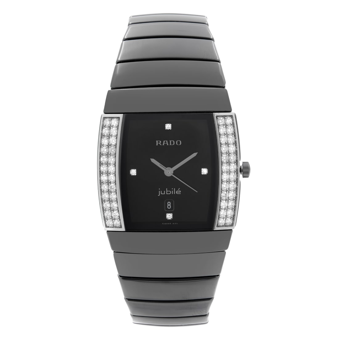 Rado Sintra Ceramic Diamond Black Dial Ladies Watch R13617712: Rado Sintra Ceramic Diamond Black Dial Ladies Watch R13617712 Elevate your style with the Rado Sintra Jubile Ceramic Diamond Ladies Watch, designed for dress and formal occasions. This exquisite wrist