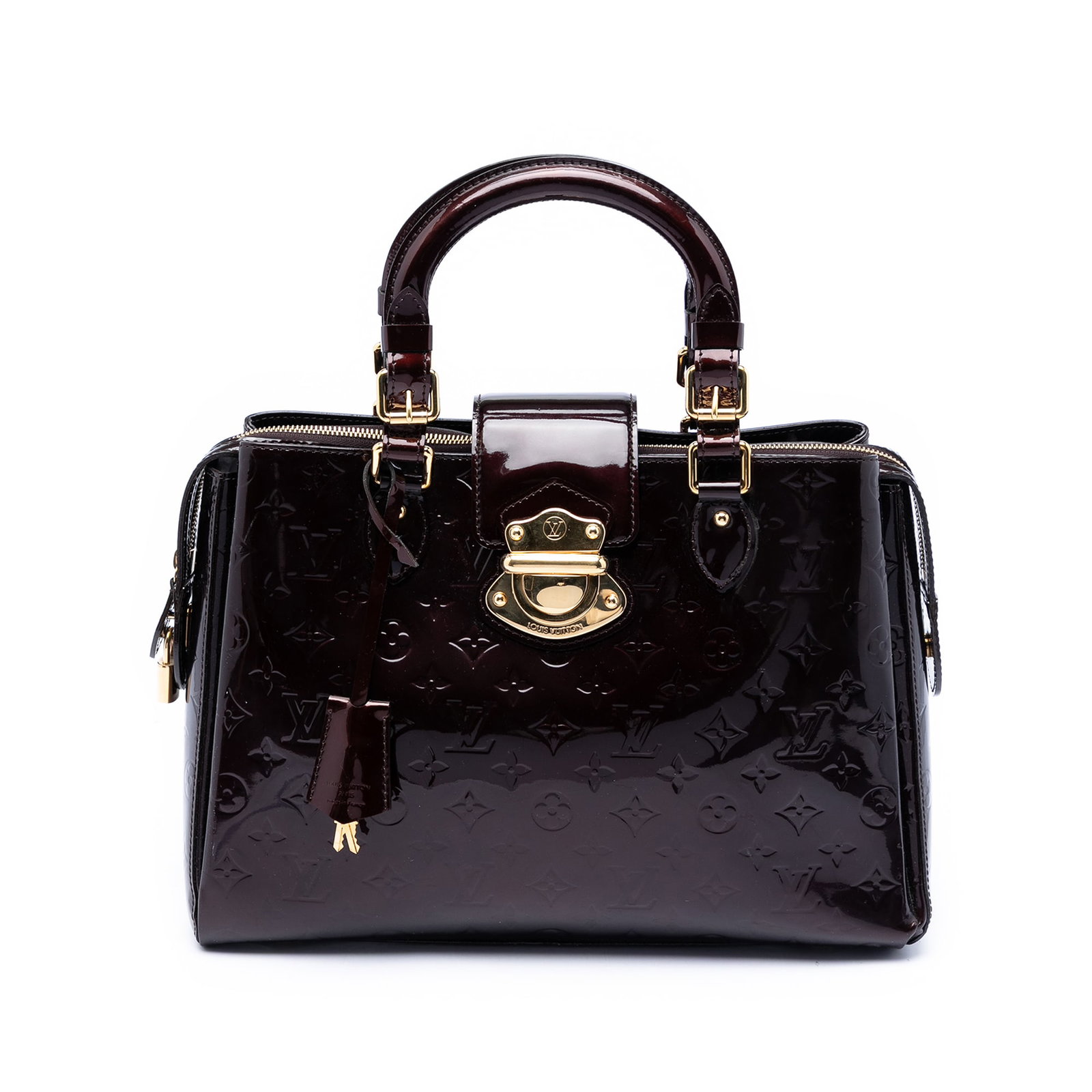 Louis Vuitton Melrose Avenue Monogram Vernis Purple Bag: Louis Vuitton Melrose Avenue Monogram Vernis Purple Bag This Louis Vuitton Monogram Vernis Melrose Avenue bag features a glossy monogram vernis leather body in purple, complemented by rolled leather h