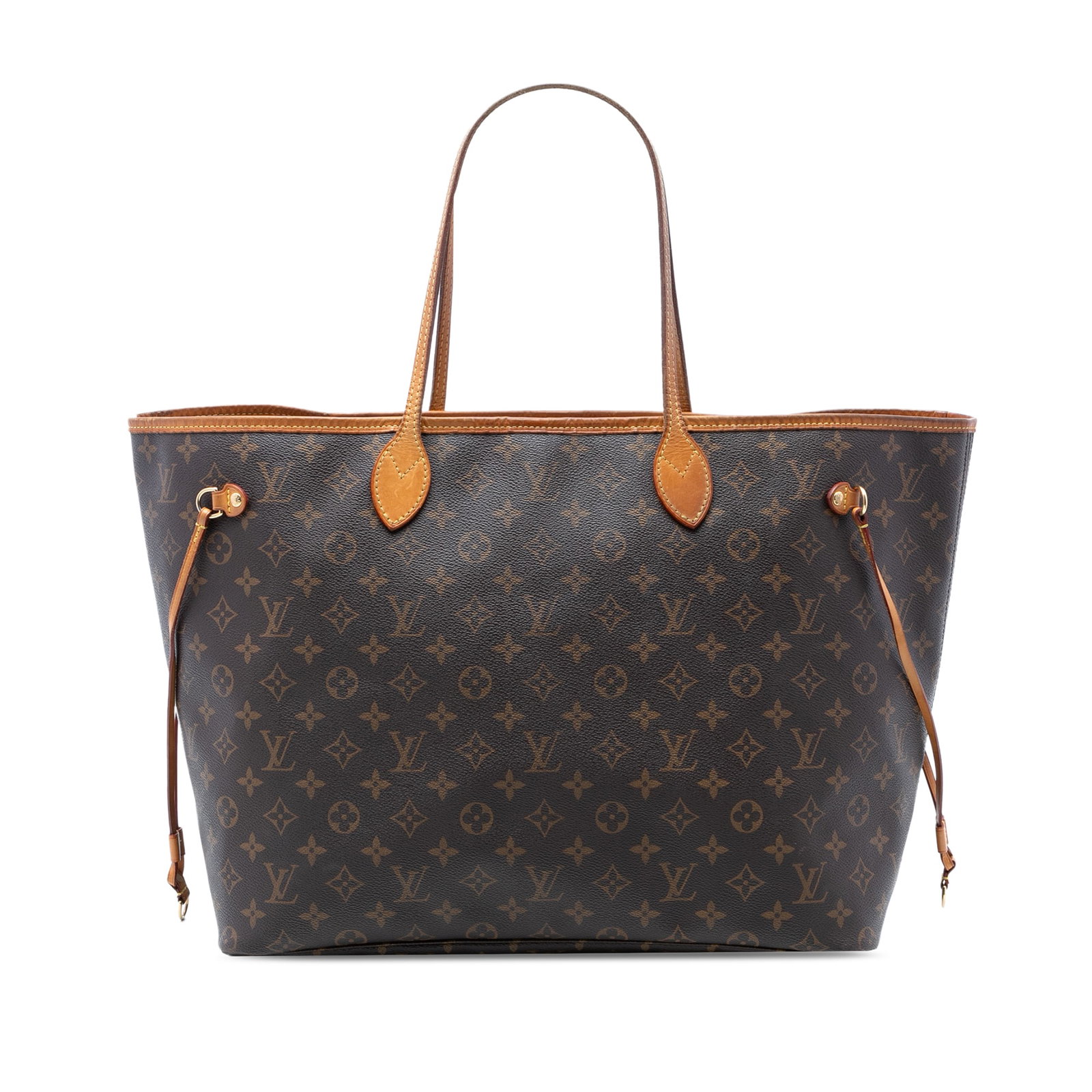 Louis Vuitton Neverfull GM Monogram Canvas Tote Bag: Louis Vuitton Neverfull GM Monogram Canvas Tote Bag This Louis Vuitton Monogram Neverfull GM features the signature monogram canvas body with vachetta leather trim and flat vachetta leather handles. I