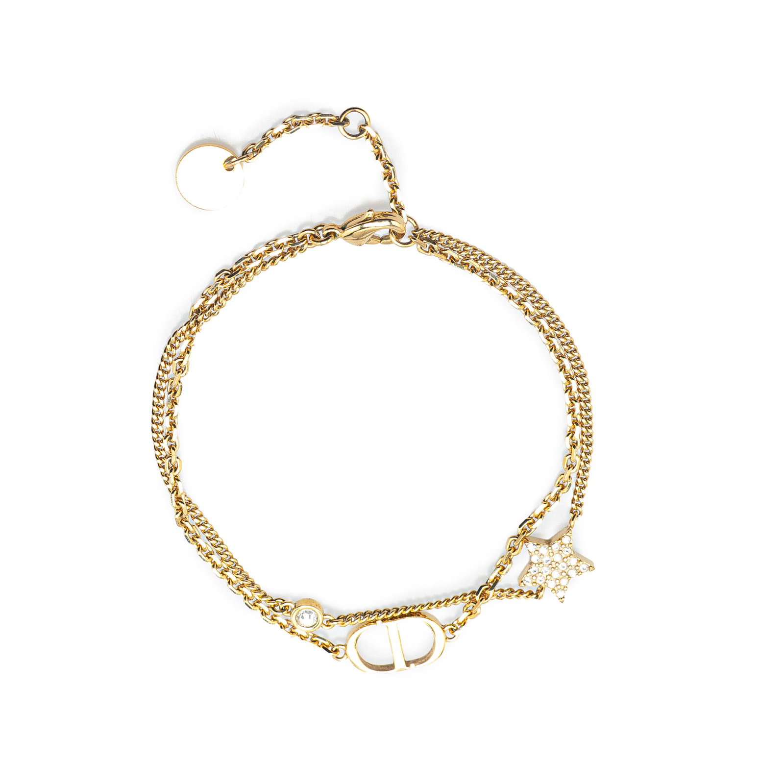 Dior Gold Plated Star Charm Double Chain Bracelet (1 of 5)