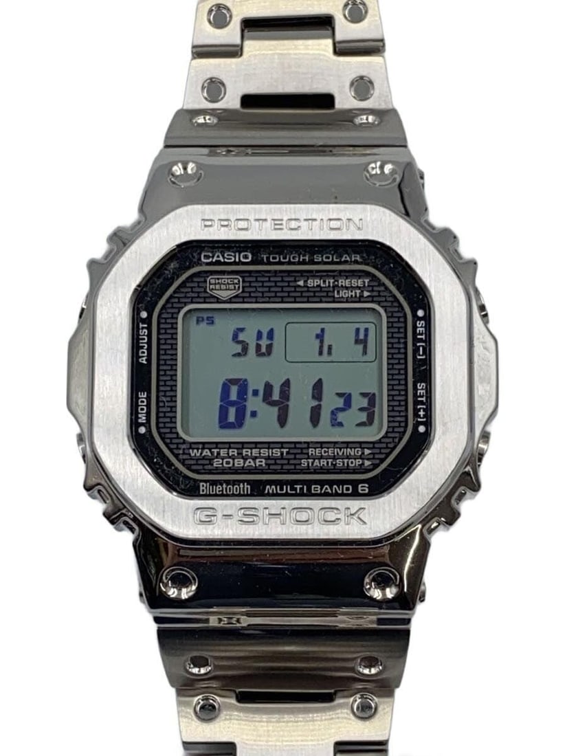 Casio G Shock GMW B5000D 1JF Silver Solar Men's Wristwatch: Casio G Shock GMW B5000D 1JF Silver Solar Men's Wristwatch This CASIO G-SHOCK Full Metal Solar GMW-B5000D-1JF is a men's wristwatch featuring a durable silver-tone case and band. Made in Japan, it is 