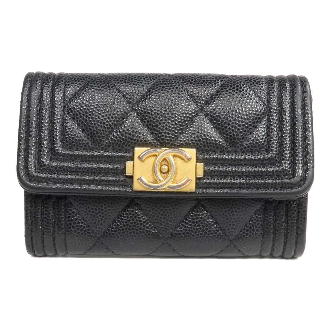 CHANEL Boy Card Holder Black Calfskin GHW (1 of 18)