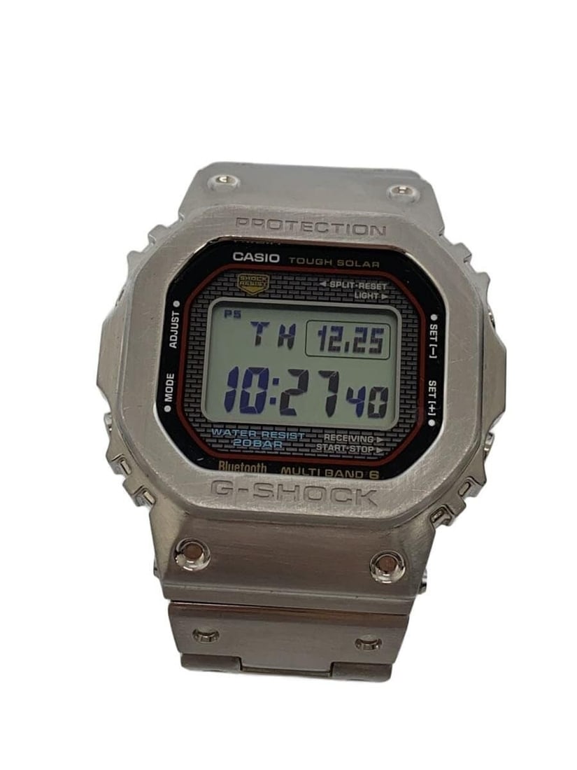 Casio G-Shock GMW-B5000D-1CJF stainless steel wristwatch: Casio G-Shock GMW-B5000D-1CJF stainless steel wristwatch This CASIO G-SHOCK GMW-B5000 men's wristwatch features a durable stainless steel construction in a sleek black color. The watch is pre-owned an