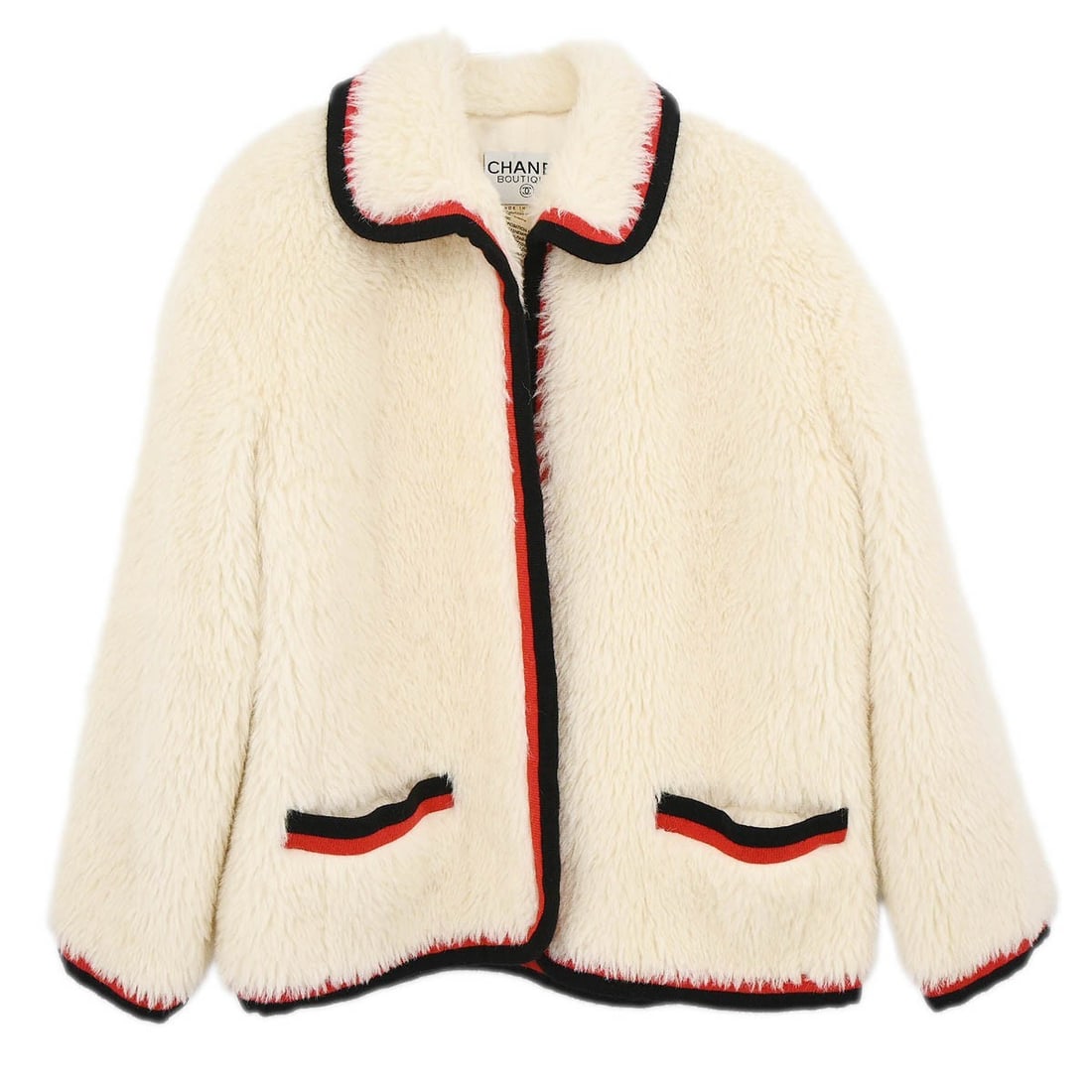 White Vintage Chanel Cashmere Alpaca Mid-Length Jacket Size 40 (1 of 12)