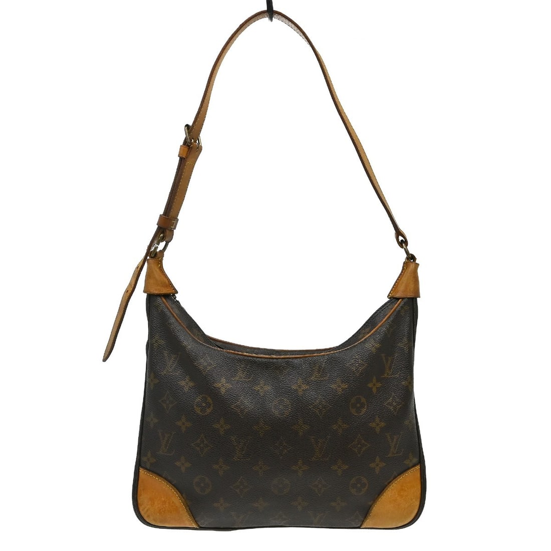 Louis Vuitton Boulogne 30 Monogram Shoulder Bag Brown Leather: Louis Vuitton Boulogne 30 Monogram Shoulder Bag Brown Leather This Louis Vuitton Monogram Boulogne 30 shoulder bag features the iconic monogram pattern on brown leather with beige leather handles and 
