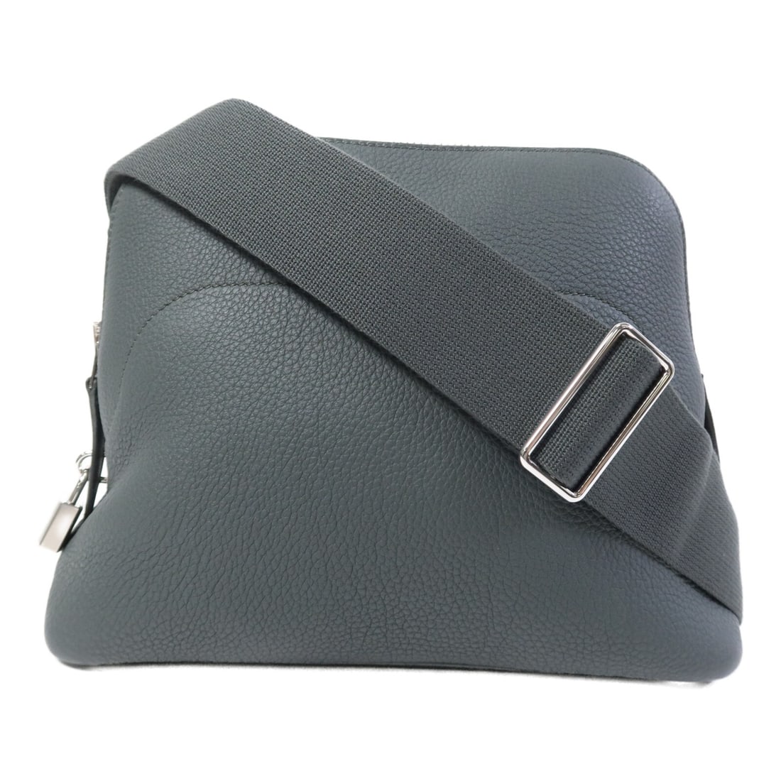 Hermes Bolide Vert Mangrove Togo Leather Shoulder Bag with Palladium Hardware: Hermes Bolide Vert Mangrove Togo Leather Shoulder Bag with Palladium Hardware This Hermes Bolide Messenger shoulder bag features Togo leather in Vert Mangrove with palladium hardware. The bag is craft