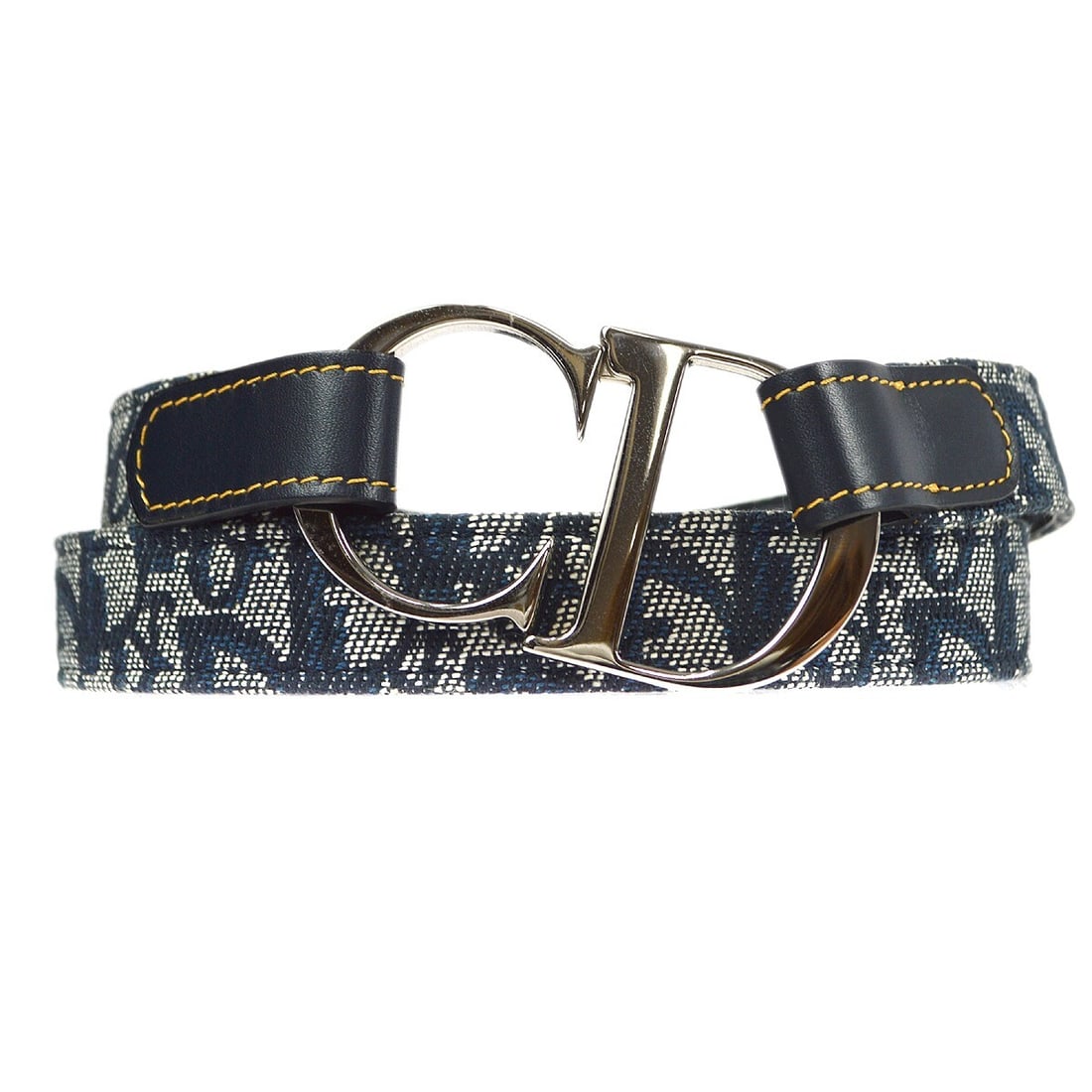 Vintage Christian Dior Navy Trotter Belt Size 85: Vintage Christian Dior Navy Trotter Belt Size 85 This vintage Christian Dior Trotter belt is designed for women and features a navy color. Made in France, it is sized at 85 and showcases the iconic Di