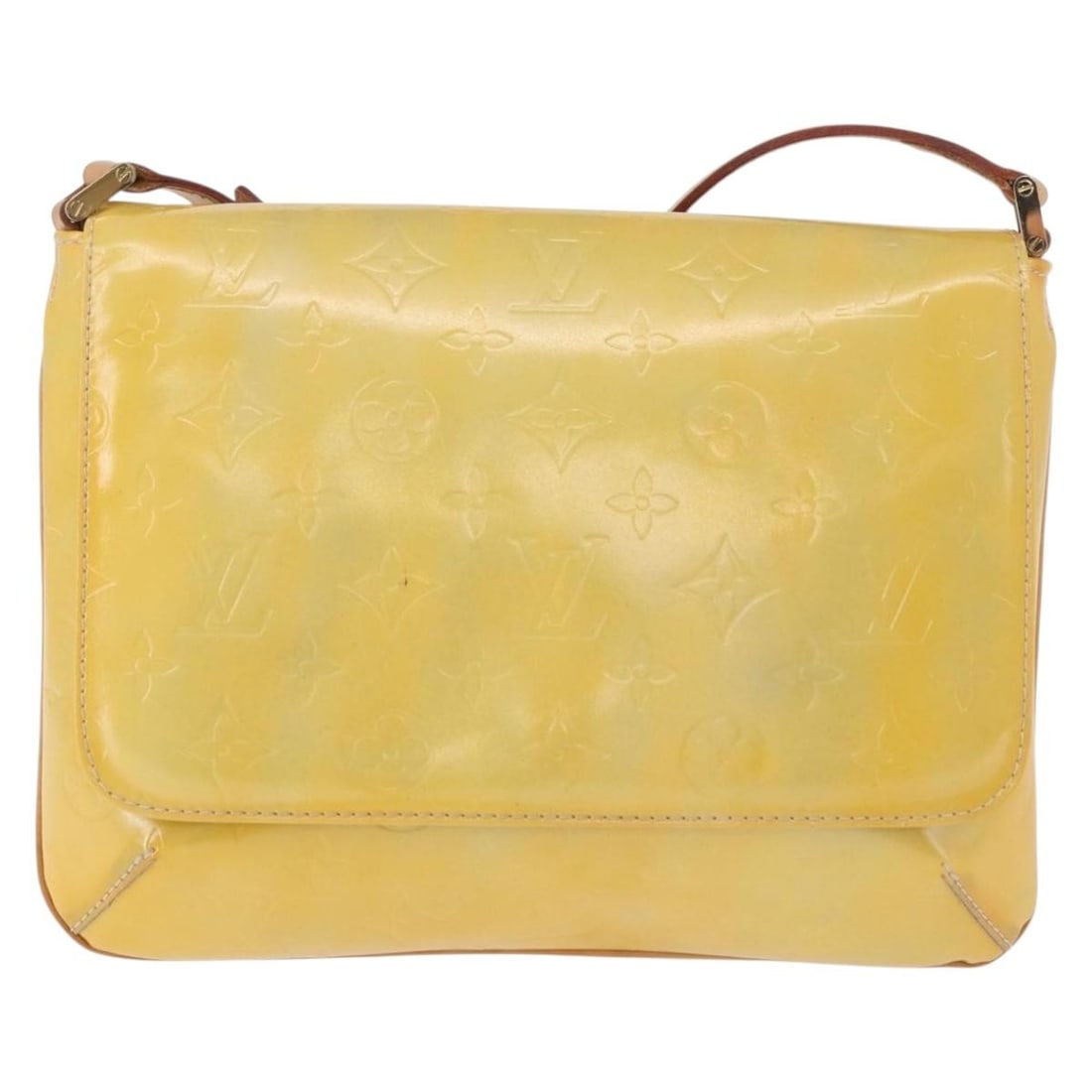 Louis Vuitton Thompson Street Vernis Yellow Patent Leather Handbag: Louis Vuitton Thompson Street Vernis Yellow Patent Leather Handbag This Louis Vuitton Thompson Street Handbag features the iconic Monogram Vernis design in yellow patent leather. Made in Spain, this h