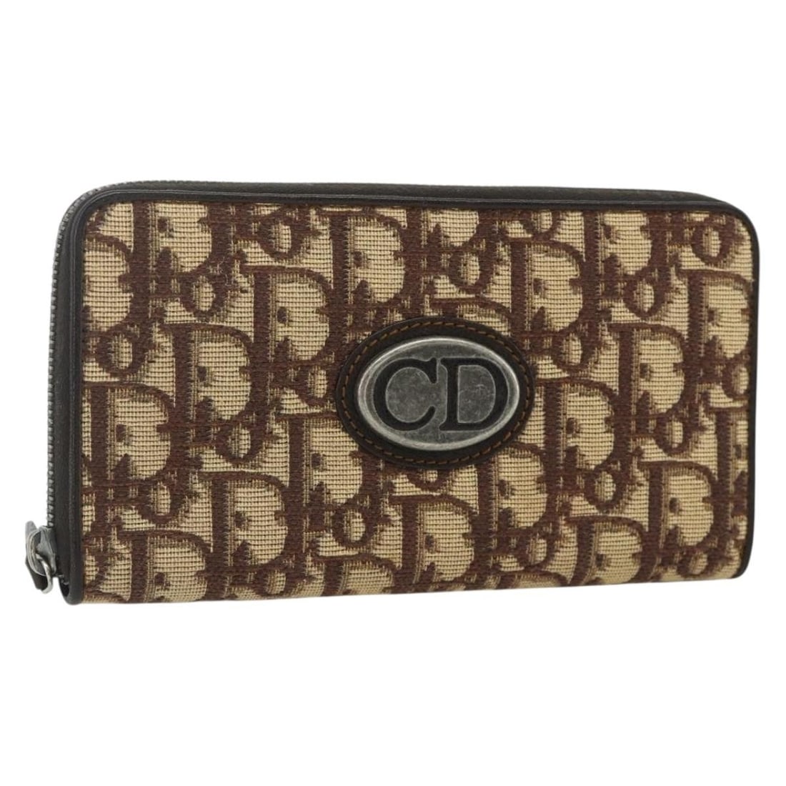 Christian Dior Trotter Canvas Brown Silver Long Wallet (1 of 18)