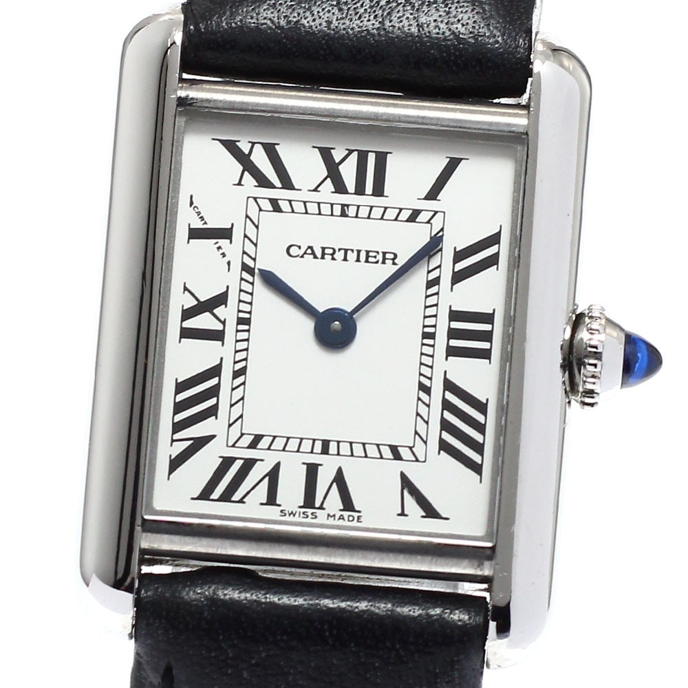 Cartier Tank Must SM Quartz Ladies Steel Leather Wristwatch: Cartier Tank Must SM Quartz Ladies Steel Leather Wristwatch This Cartier Tank Must SM WSTA0042 is a sophisticated women's wristwatch crafted in Switzerland. It features a stainless steel case paired w