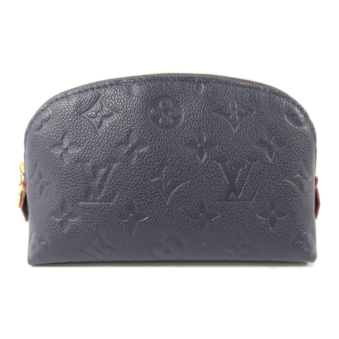 Louis Vuitton Navy Monogram Empreinte Calfskin Pochette Cosmetique PM: Louis Vuitton Navy Monogram Empreinte Calfskin Pochette Cosmetique PM This Louis Vuitton Pochette Cosmetique PM pouch features navy Monogram Empreinte calfskin leather, offering a refined and function