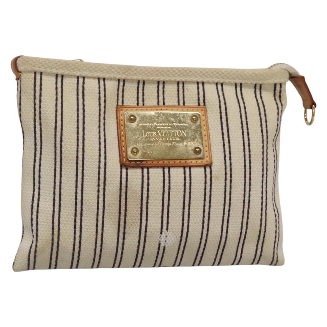 Louis Vuitton White Canvas Antigua Pouch 20cm by 15cm (1 of 18)