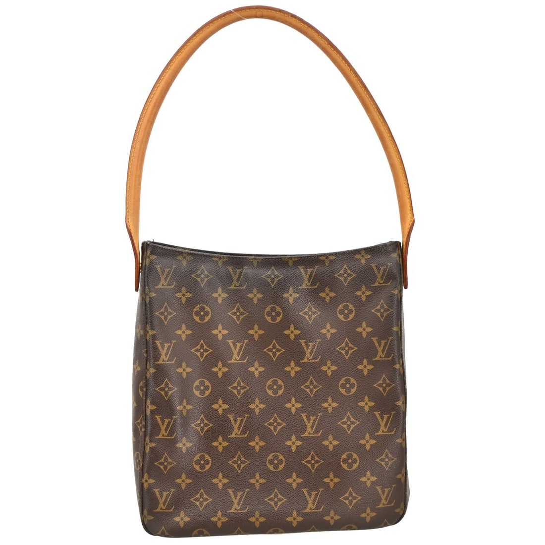 Louis Vuitton Looping GM Monogram Shoulder Bag M51145: Louis Vuitton Looping GM Monogram Shoulder Bag M51145 This is a Louis Vuitton Looping GM shoulder bag featuring the iconic monogram pattern. Crafted from brown leather with beige leather handles and a