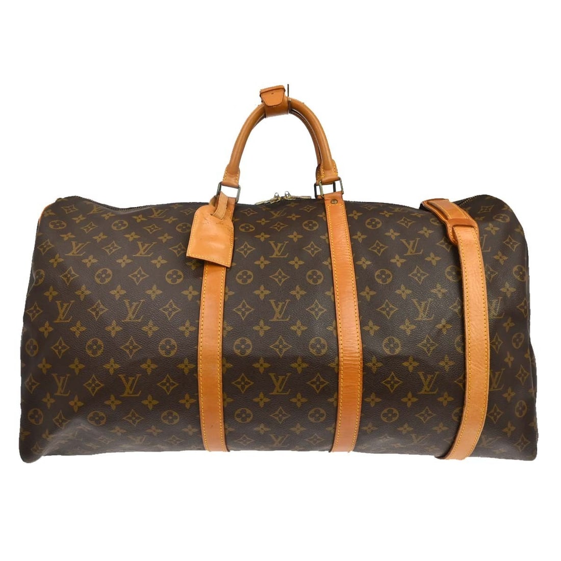 Louis Vuitton Monogram Keepall 60 Travel Duffle Bag: Louis Vuitton Monogram Keepall 60 Travel Duffle Bag This Louis Vuitton Keepall Bandouliere 60 is an extra-large travel duffle bag crafted from monogram canvas with leather accents. It features double 