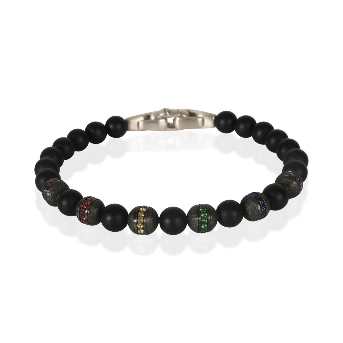 Rainbow Spiritual Bead Bracelet in Onyx and Sterling Silver by David Yurman (1 of 5)