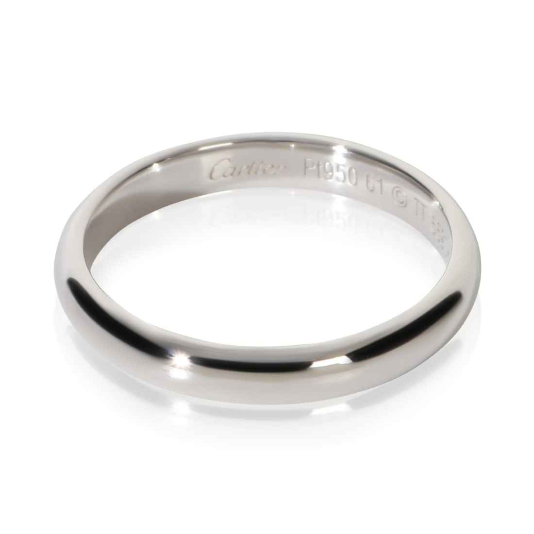 Cartier 1895 Platinum Men's Band Ring Size 9.5: Cartier 1895 Platinum Men's Band Ring Size 9.5 This Cartier 1895 band is crafted from 950 platinum, offering a timeless and elegant design. The ring features a classic band style with no stones, suita