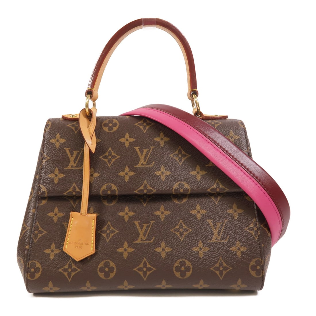 Louis Vuitton Cluny BB Monogram Brown 2 Way Shoulder Bag M42738: Louis Vuitton Cluny BB Monogram Brown 2 Way Shoulder Bag M42738 This Louis Vuitton Cluny BB 2-way shoulder bag features the signature monogram pattern on brown PVC coated canvas. Designed for versatil