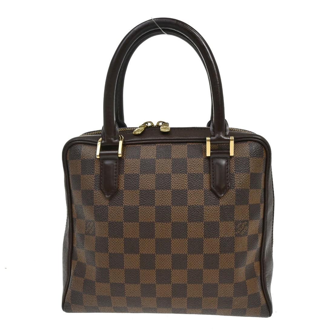 Louis Vuitton Brera Damier Canvas Leather Zip Handbag: Louis Vuitton Brera Damier Canvas Leather Zip Handbag This Louis Vuitton Brera handbag features the iconic Damier canvas leather exterior in brown, complemented by a red Alcantara lining. The medium-s