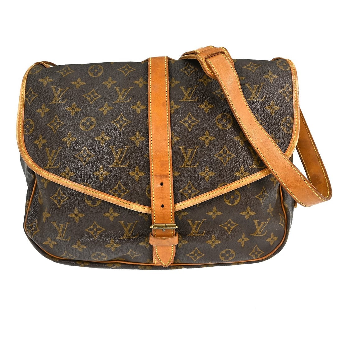 Louis Vuitton Saumur 35 Monogram Crossbody Shoulder Bag: Louis Vuitton Saumur 35 Monogram Crossbody Shoulder Bag This Louis Vuitton Saumur 35 messenger shoulder bag features the iconic monogram canvas leather exterior and a classic buckle closure. Designed 